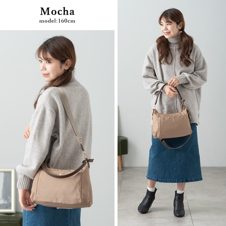 ショルダーバッグ レディース 斜め掛け 上品 軽量 合皮 ナイロン 半月