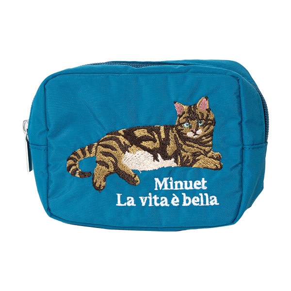 ポーチ 小物入れ 刺繍 動物 おしゃれ 自立 仕切り 大きめ 化粧ポーチ