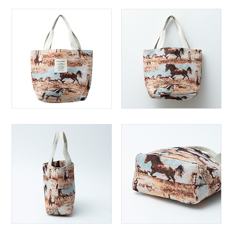 トートバッグ レディース 小さめ おしゃれ 大人 ジャガード ランチ