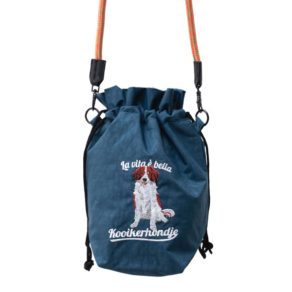 ショルダーバッグ レディース 小さめ 動物 刺繍 巾着 斜め掛け