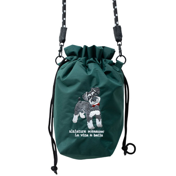 ショルダーバッグ レディース 小さめ 動物 刺繍 巾着 斜め掛け