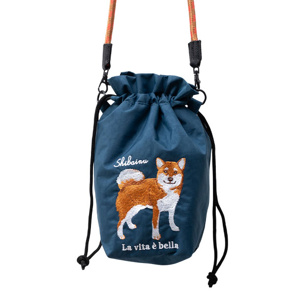 ショルダーバッグ レディース 小さめ 動物 刺繍 巾着 斜め掛け