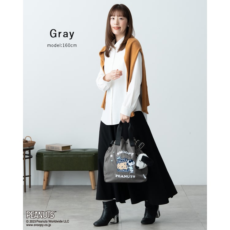 トートバッグ レディース ブランド イザック スヌーピー SNOOPY 刺繍 巾着 2way ショルダーバッグ 斜め掛け 大人 かわいい おしゃれ 通勤 通学 軽量 撥水 ナイロン ポーチ付き a4 大容量 ペットボトル キャラクター プレゼント ギフト SNOOPY（スヌーピー） トートバッグ レディース ブランド イザック