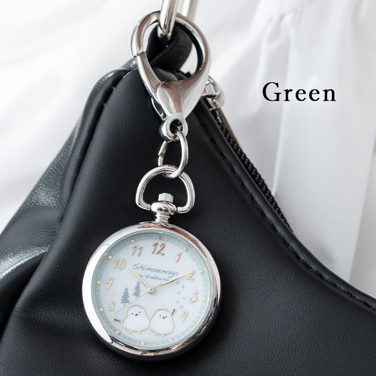 懐中時計 レディース キーホルダー バッグチャーム シマエナガ