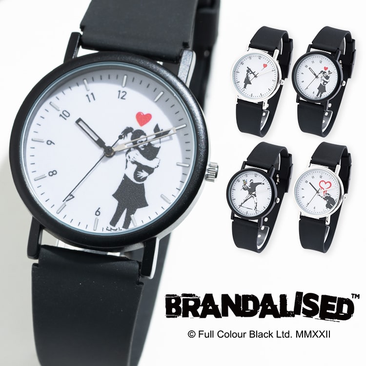 腕時計 BRANDALISED レディース メンズ バンクシー ブランド 見やすい おしゃれ シリコン 日本製ムーブメント ギフト 1年間のメーカー保証付き メール便送料無料
