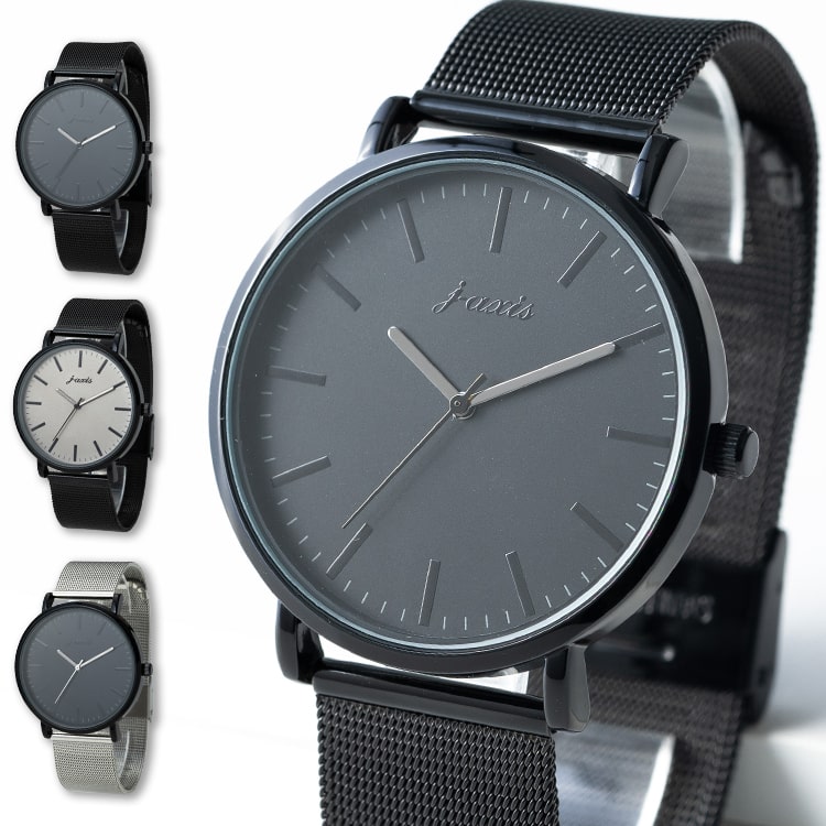腕時計 レディース メッシュベルト ビッグダイヤル おしゃれ ブランド モノトーン 20代 30代 40代 日本製ムーブメント ギフト 1年間のメーカー保証付き