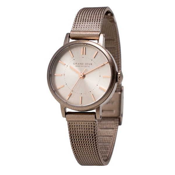 腕時計 レディース 日本製 メッシュベルト GRAND JOUR TOKYO サンレイ文字盤 金属アレルギー ブランド 20代 30代 40代 見やすい ギフト 1年間のメーカー保証付き｜kiitos-web｜05