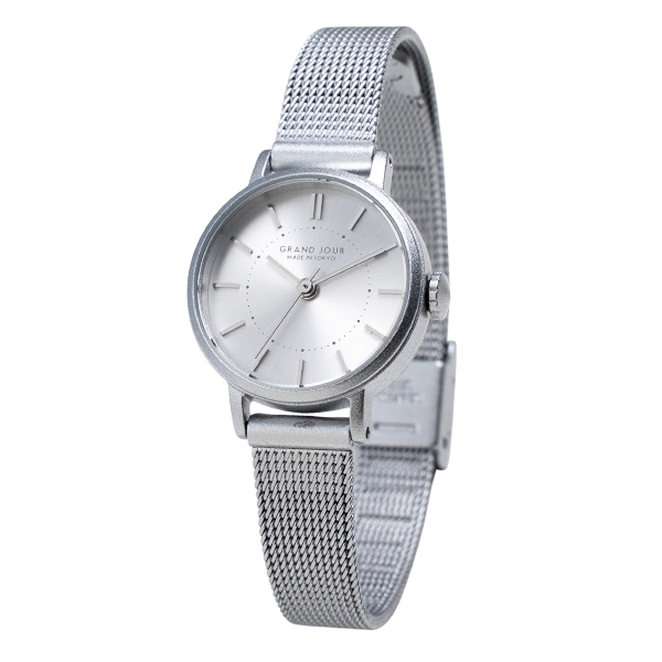 腕時計 レディース 日本製 メッシュベルト GRAND JOUR TOKYO サンレイ文字盤 金属アレルギー ブランド 20代 30代 40代 見やすい ギフト 1年間のメーカー保証付き｜kiitos-web｜02