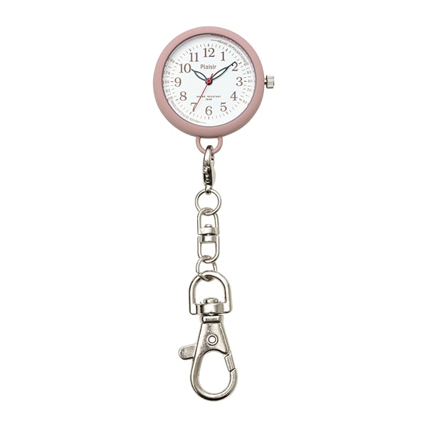 ナースウォッチ 蓄光 脈拍メモリ付き 3気圧防水 カラビナ 懐中時計