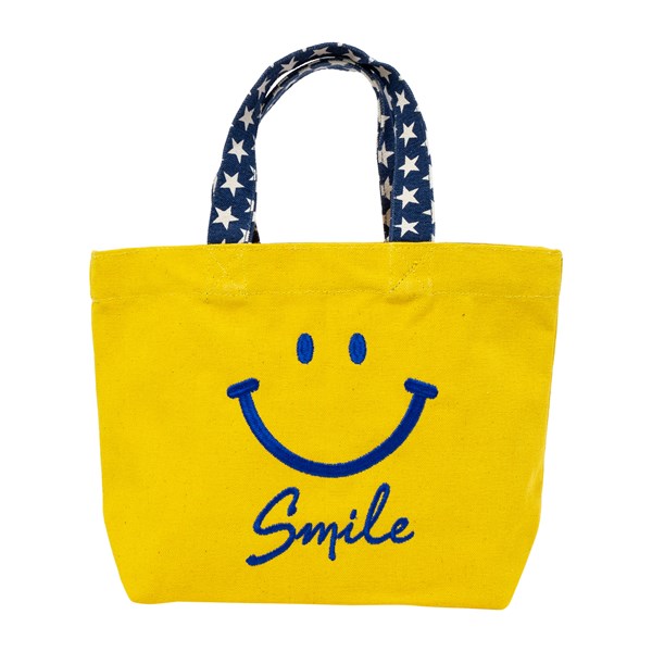 トートバッグ レディース 小さめ スマイル 刺繍 ランチバッグ smile