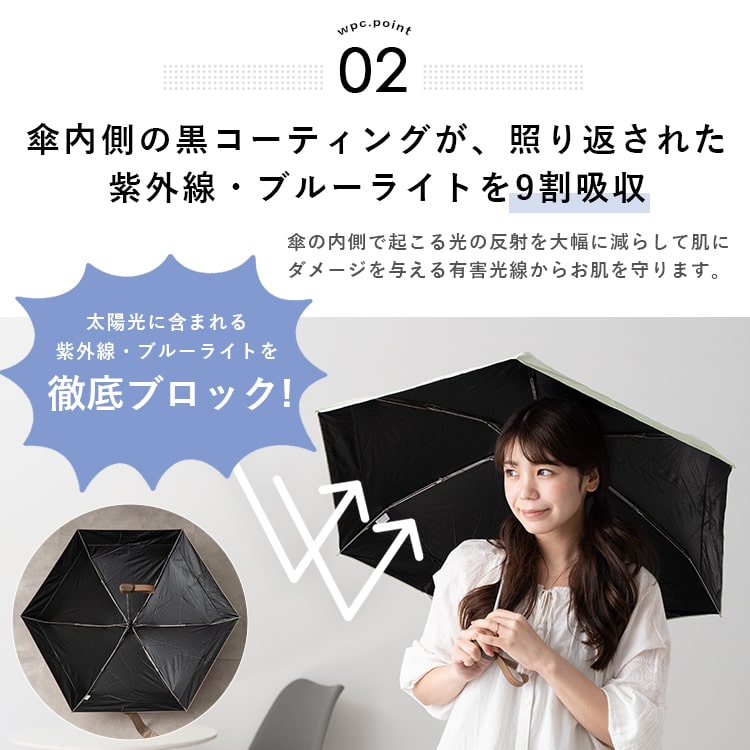 日傘 折りたたみ 超軽量 完全遮光100% U...の詳細画像5