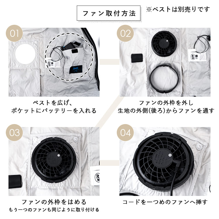 KiU 空調服 スターターキット 7.2Vバッテリー k308-900 ファン