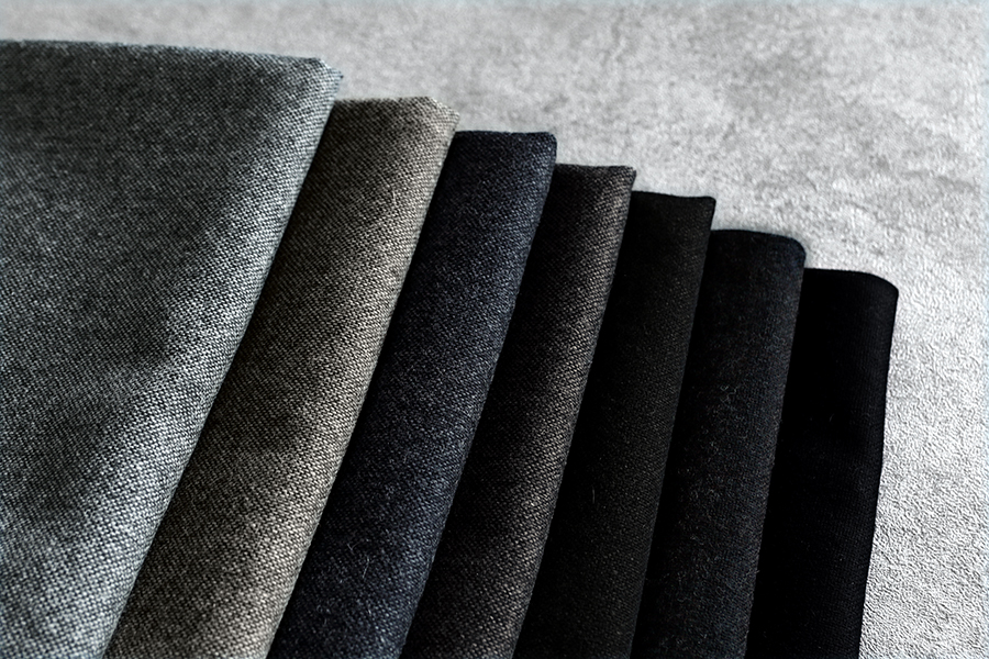 ワイド幅 先染め ウールツイード 10番手 ウール生地 無地 ツイード生地