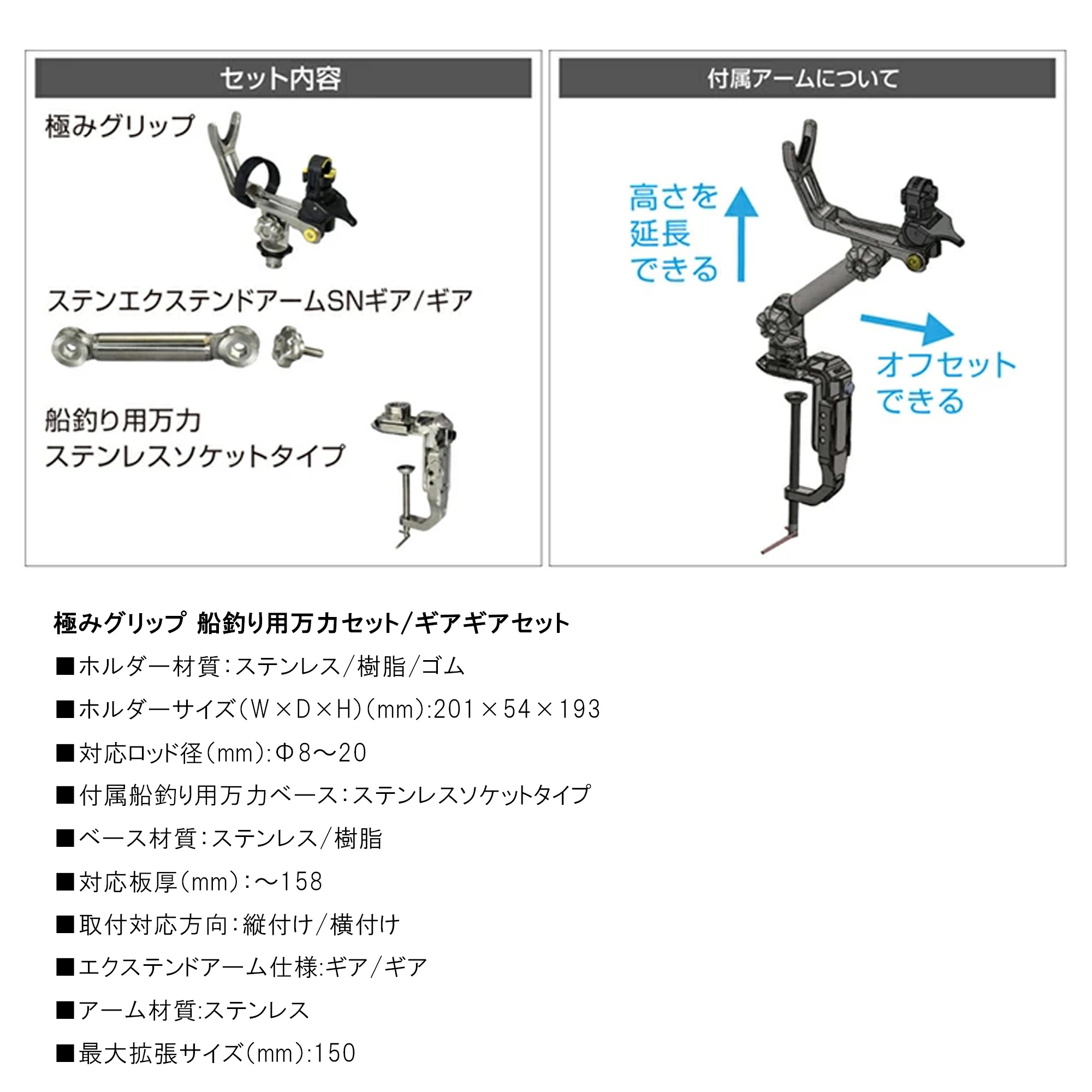 BMO JAPAN 極みグリップ 船釣り用万力セット/ギアギアセット BM-KG-MR-EX01 (ボート備品)【送料無料】 BMO□極みグリップ 船釣り用万力セット/ギアギアセット BM-KG-MR-EX01