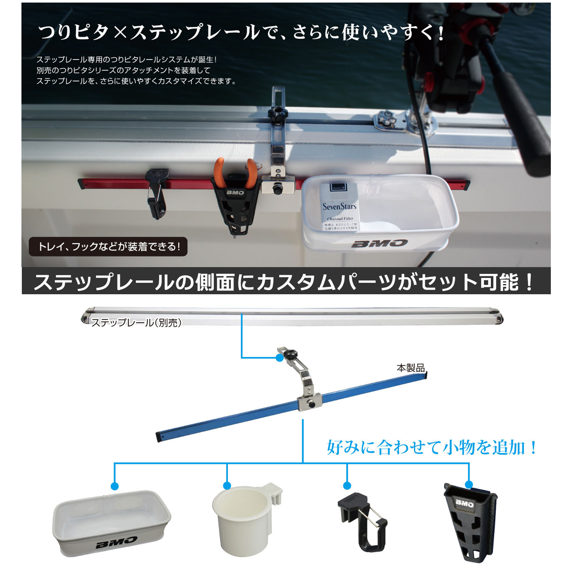 □BMO つりピタレールシステム600（ステップレール用）レッド・ブルー
