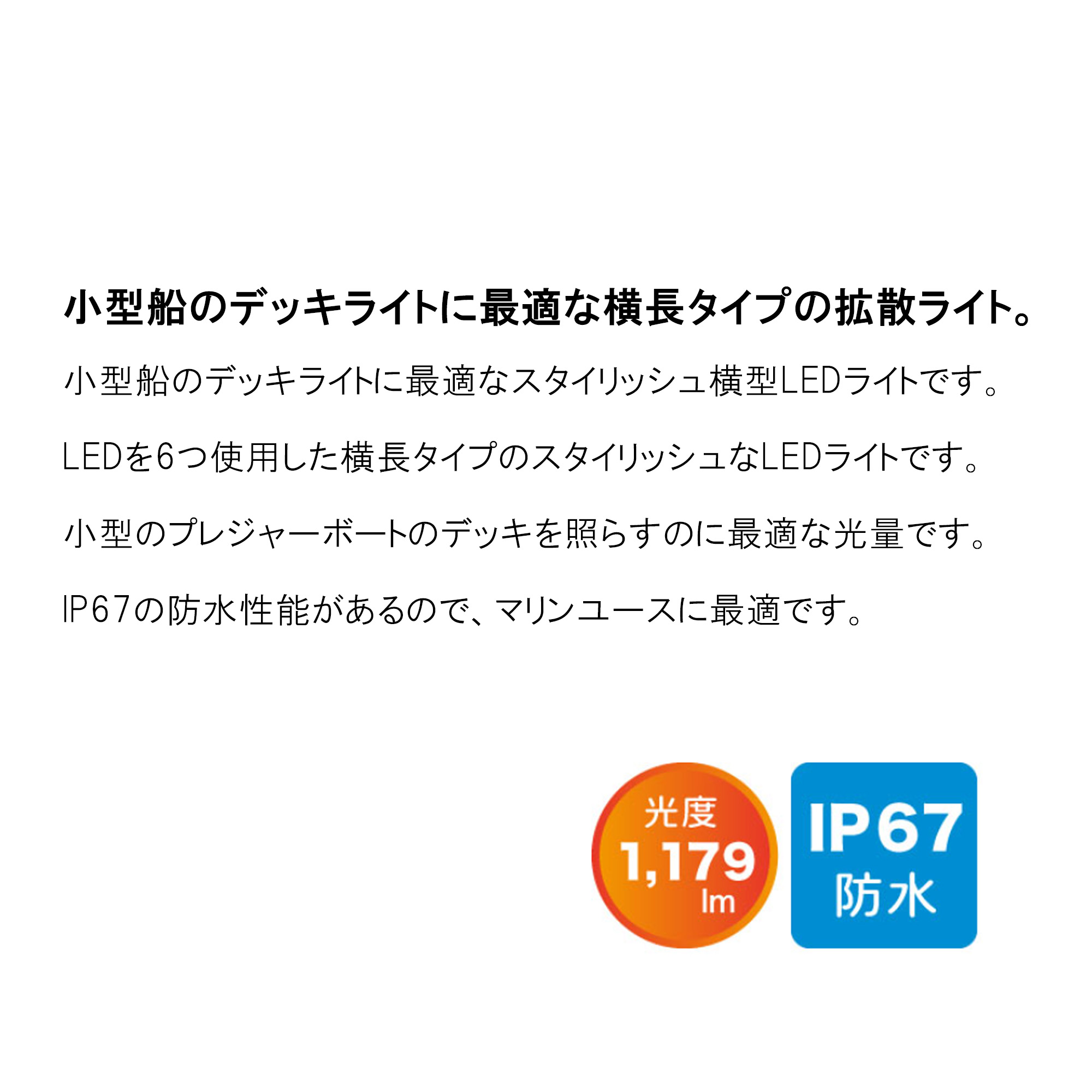 BMO■拡散LEDライト6灯 40A0001　デッキライト　LEDライト　ボート　釣り　船釣り　フィッシング　つり　船　機械屋