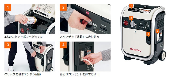 ホンダ（HONDA） ホンダ発電機 エネポ EU9iGB カセットガス 本田技研