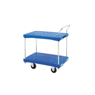 【直送品】 花岡車輌 プラスチック製台車 ダンディ PA-BT2 二段・片ハンドル式 【特大・送料別】