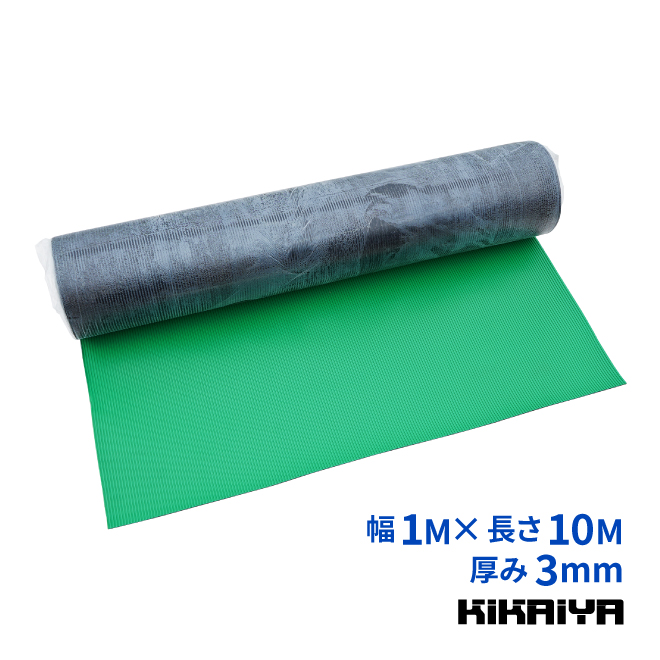 B山 ゴムマット 10m 厚み3mm 滑り止め 屋外 幅1m 筋入り タテ筋 防音 