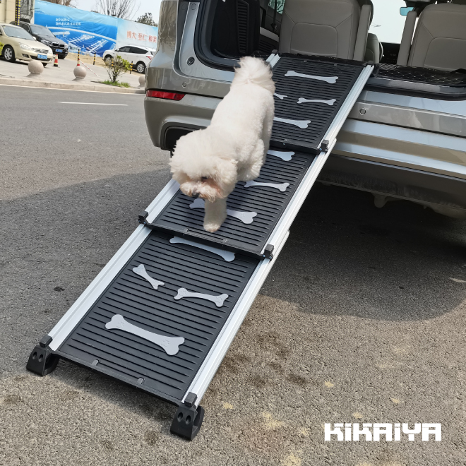 ペットスロープ 伸縮式 耐荷重 85kg スライド式 ドッグスロープ 小型犬 老犬介護 ペット用 段差 昇降 車 KIKAIYA