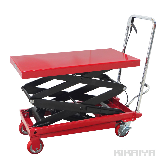 KIKAIYA リフトテーブル 350kg 高揚程 高上昇 テーブルリフト テーブルカート 油圧式 ハンドリフター 「すご楽」（個人様は営業所止め）｜kikaiya-max