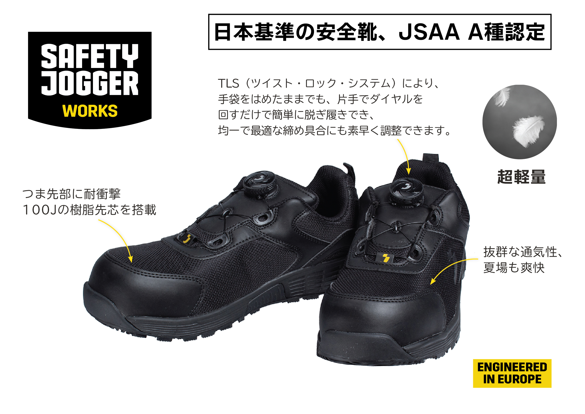 SAFETY JOGGER 安全靴 超軽量 セーフティーシューズ 高耐久 ダイヤル式