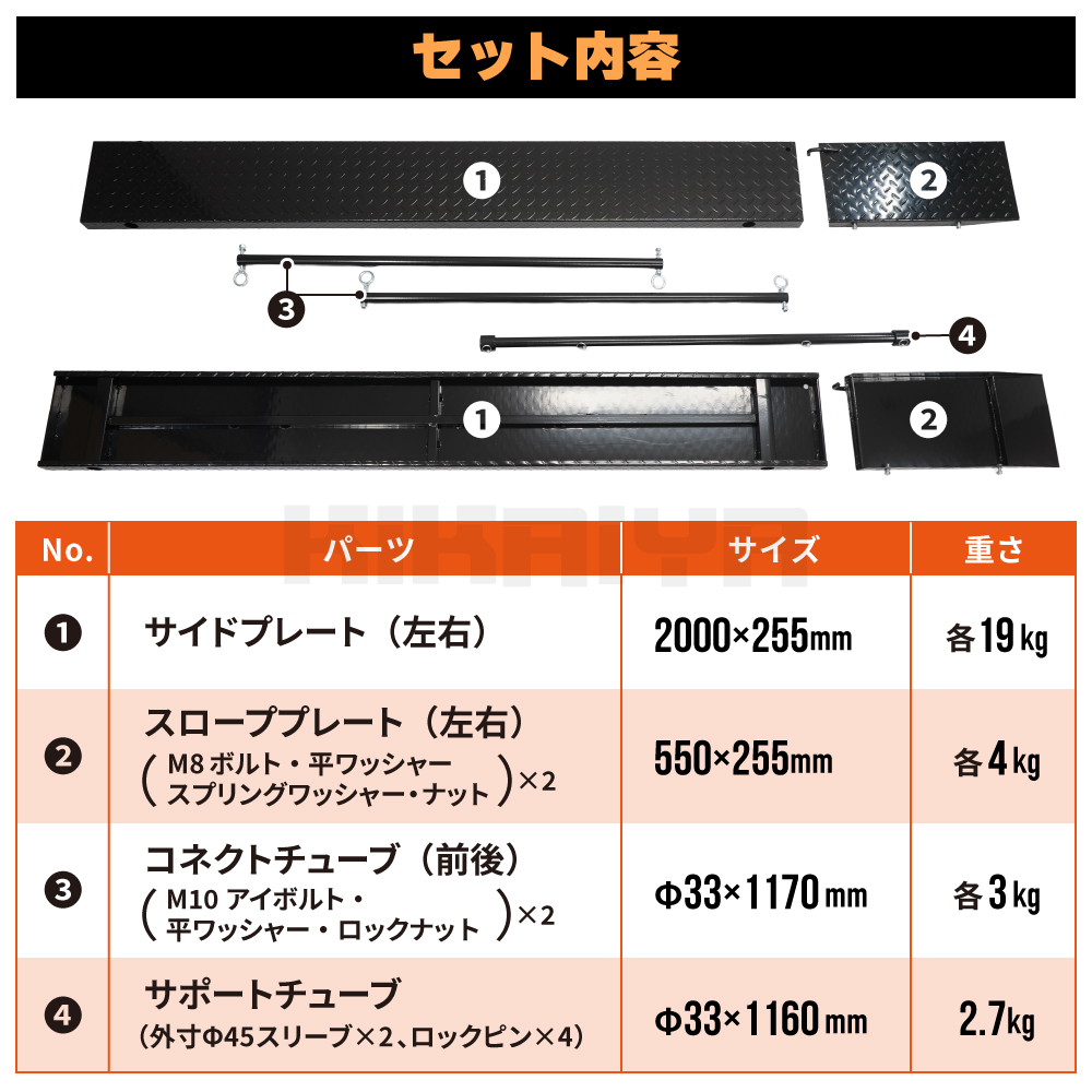 KIKAIYA（キカイヤ） サイドプレート BL-8専用 バイクリフト 天板