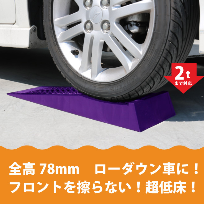 カースロープ 超低床 2個セット ローダウン車対応 軽量 コンパクト ジャッキアシスト プラスチックラダーレール KIKAIYA｜kikaiya-work-shop｜03