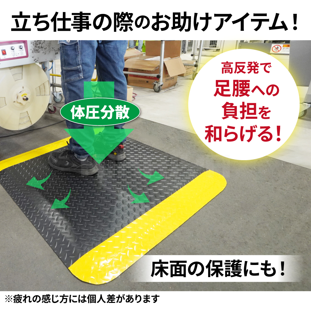 疲労軽減マット 910×910mm 厚み 最大15mm 高耐久 立ち仕事対策 作業 