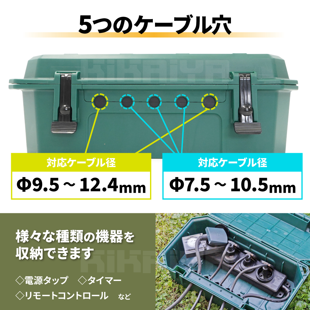 KIKAIYA（キカイヤ） 防水コンセントボックス 屋外用 大型 防塵 IP54