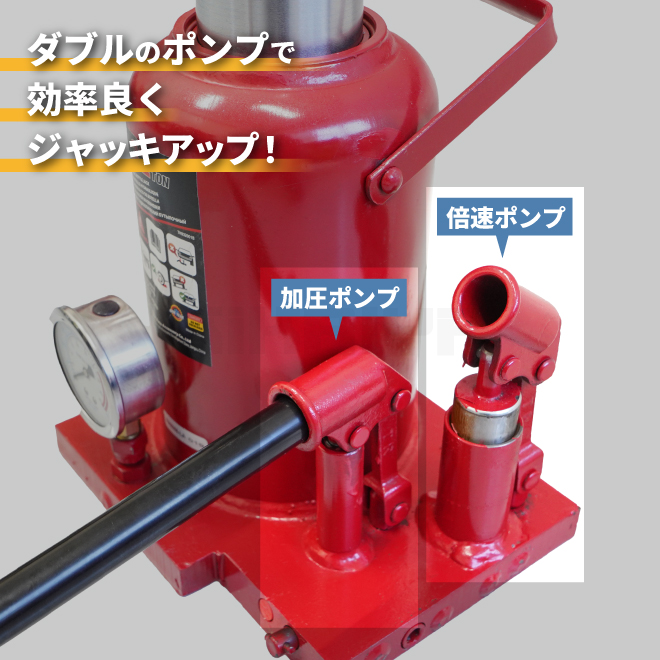 KIKAIYA（キカイヤ） 油圧ジャッキ 32トン ダブルポンプ 260-420mm