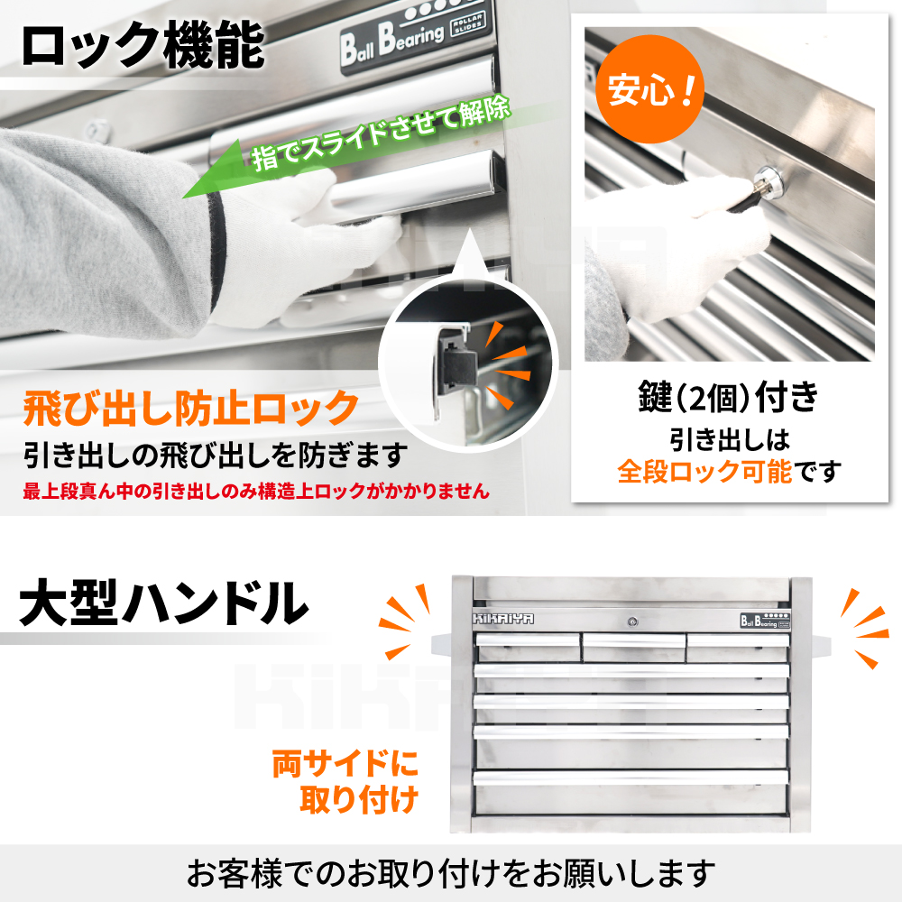 KIKAIYA（キカイヤ） ステンレスツールチェスト5段 ツールボックス