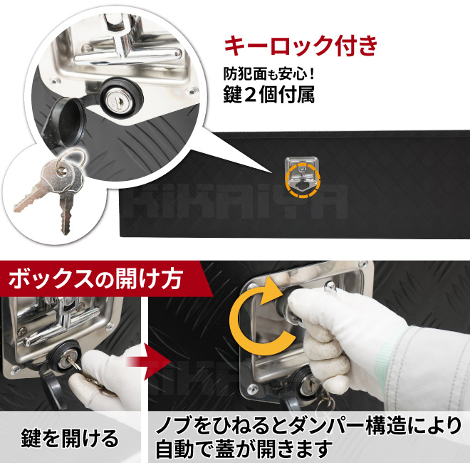 アルミトラックボックス 軽トラ 荷台 ボックス スマートサイズ 黒 艶