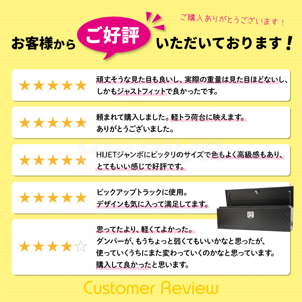 KIKAIYA（キカイヤ） アルミトラックボックス 1380×380×435mm ブラック