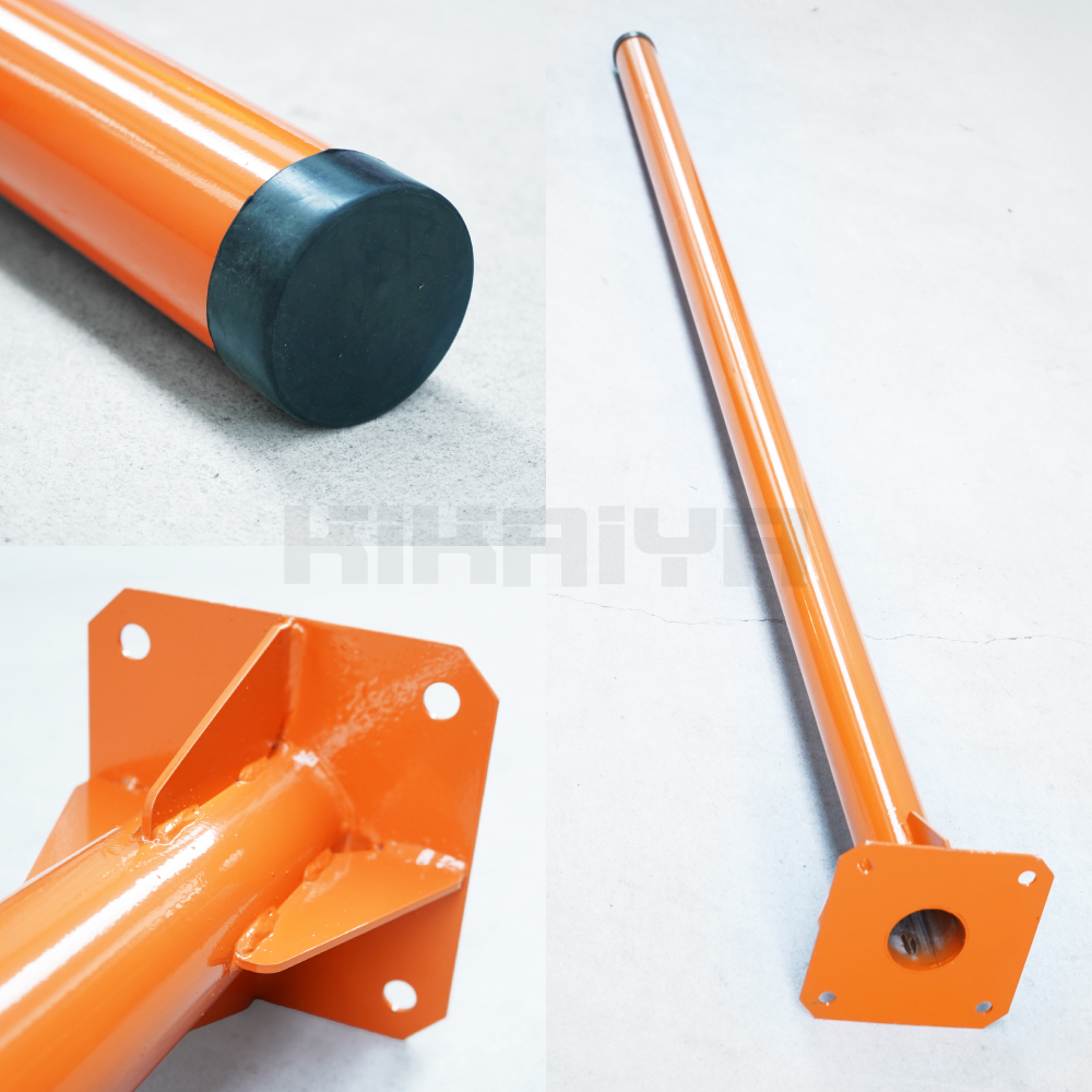 カーブミラー 支柱 ポール ベース式 Φ76×2500mm 200mm角ベース 直柱 防犯ミラー 安全ミラー アンカーボルト付き 関連画像3