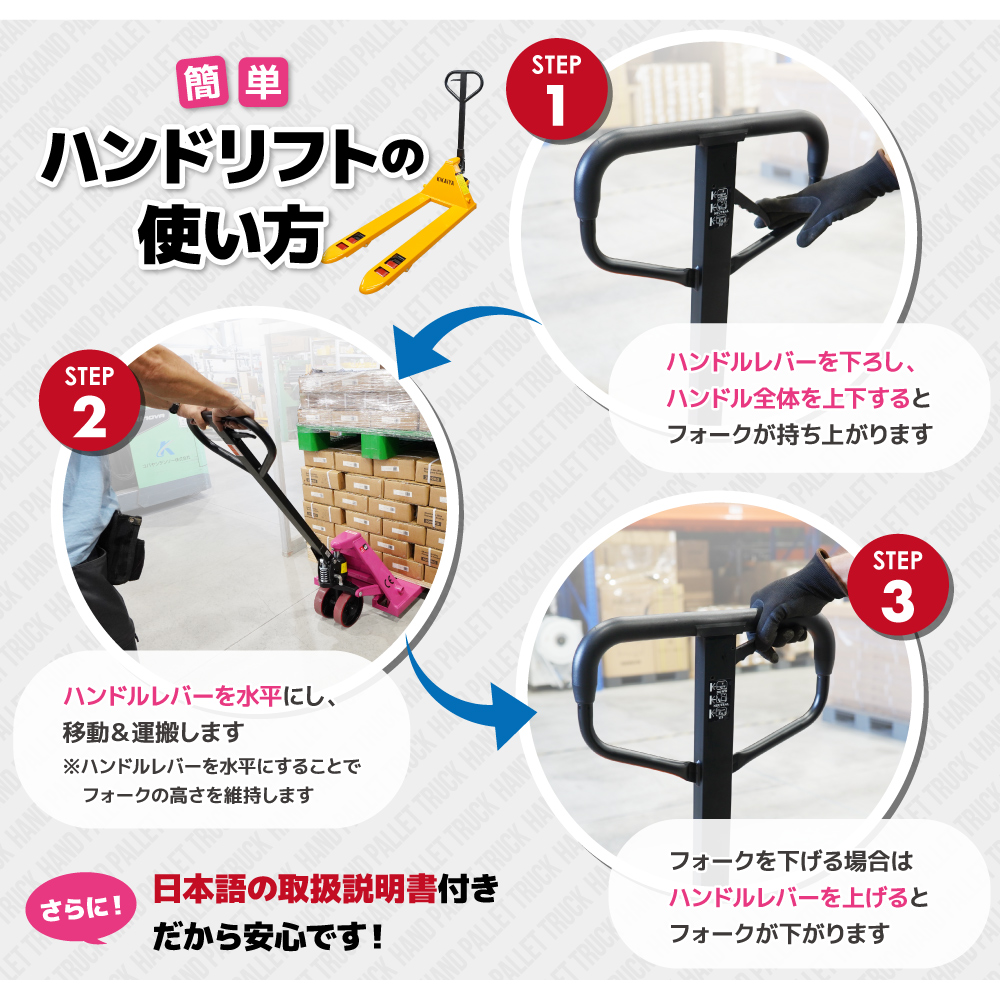 ハンドリフトの使い方