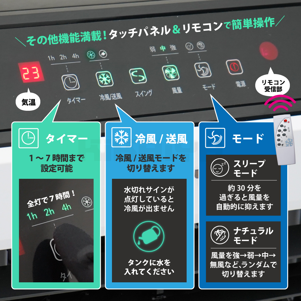 大型冷風扇 35L 冷風機 業務用 2026年 熱中症対策 自動首振り 3段階風量切替 節電 気化式 スポットクーラー 6ヶ月保証 関連画像4