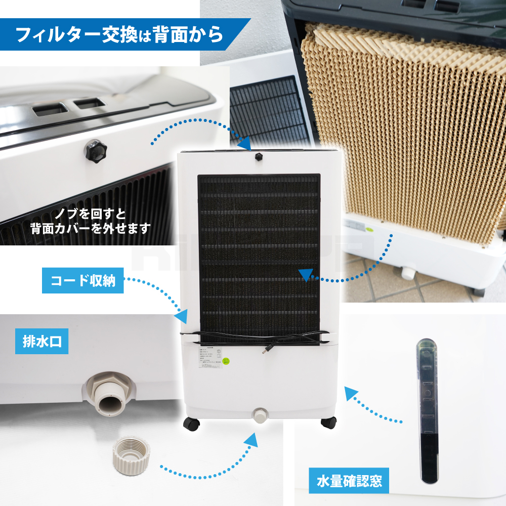 冷風機 業務用 大型 35L 冷風扇 すごひえ 節電 気化式 クールファン 工場扇 保冷剤付 省エネ パワフル スポットクーラー : rs-45 :  kikaiya - 通販 - Yahoo!ショッピング