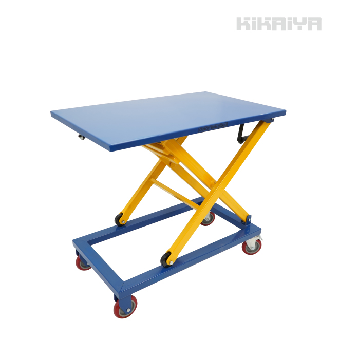 テーブルリフト 300kg 作業台 ハンドリフター スクリュー式 昇降台車 ハンドルレス リフトテーブル（個人様は営業所止め） KIKAIYA