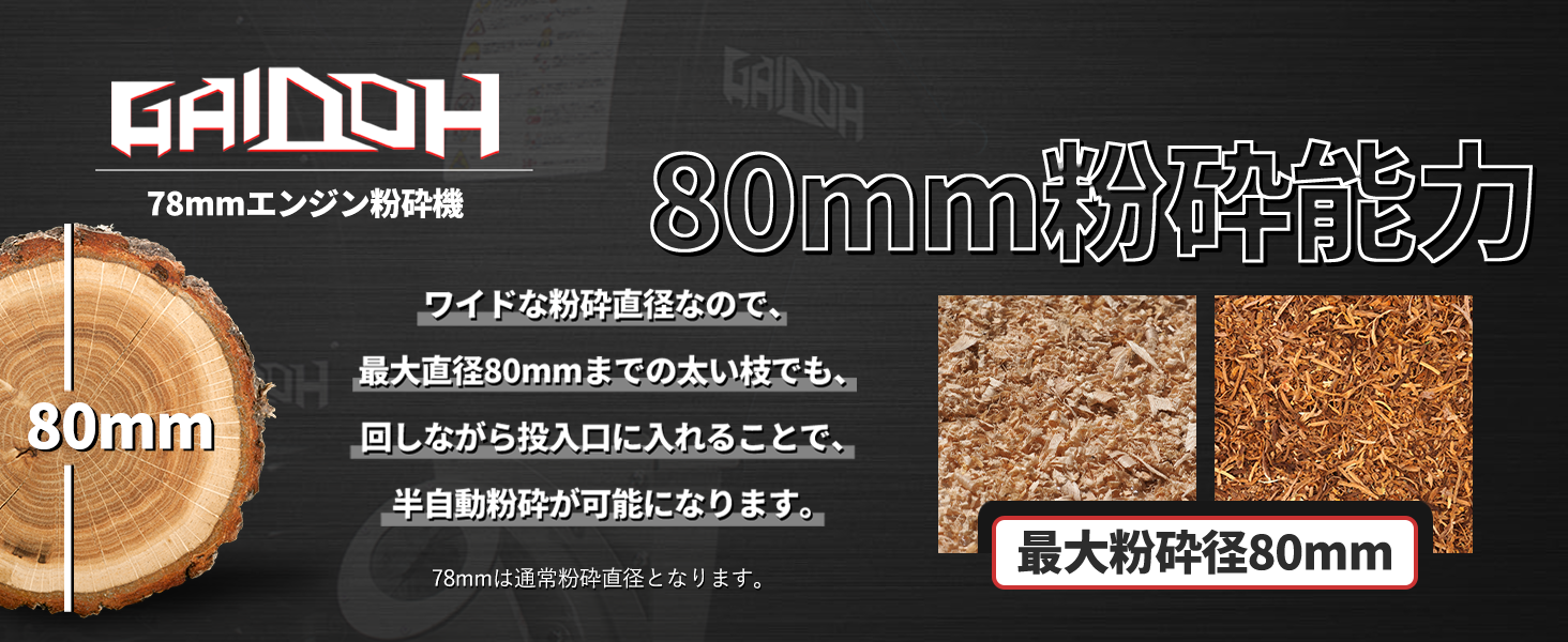 ☆新登場☆Gaidohエンジン式粉砕機 最大粉砕径約80mm チッパー