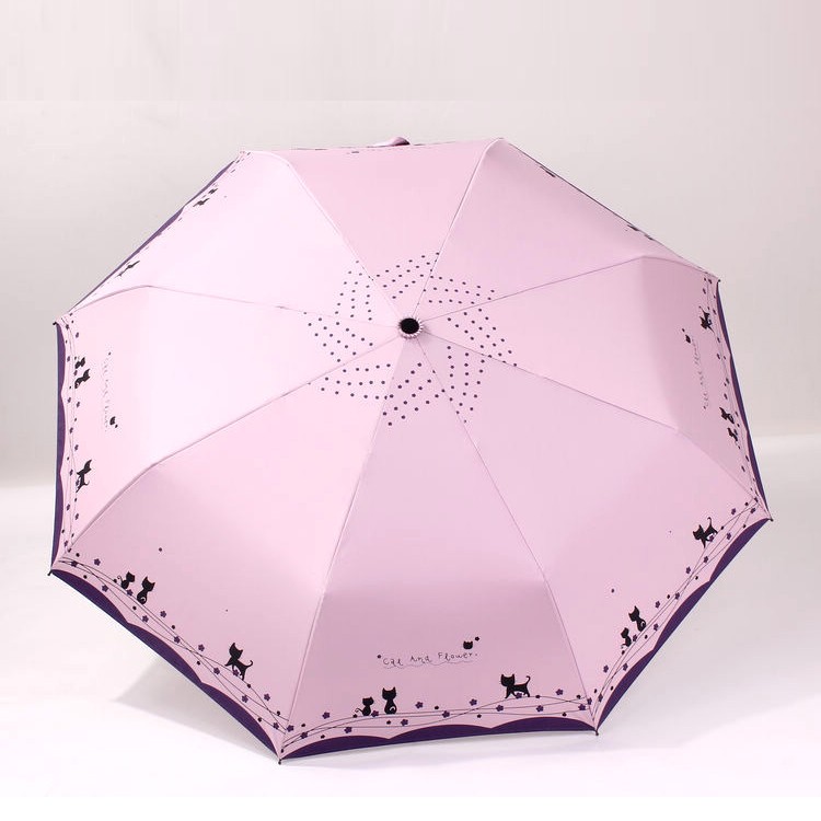 日傘 自動開閉 折りたたみ 晴雨兼用 UVカット レディース メンズ かわいい 猫柄 遮光遮熱 折りたたみ傘 ブラックコーティング 機能性