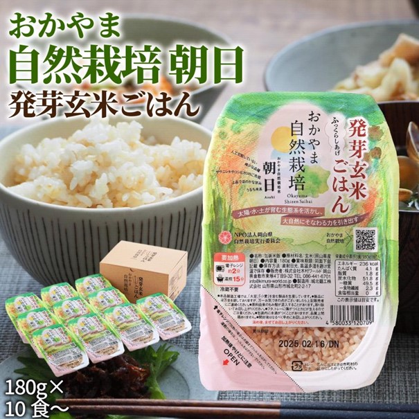 玄米 10kg 自然栽培 朝日米 令和6年産 送料無料 おかやま自然