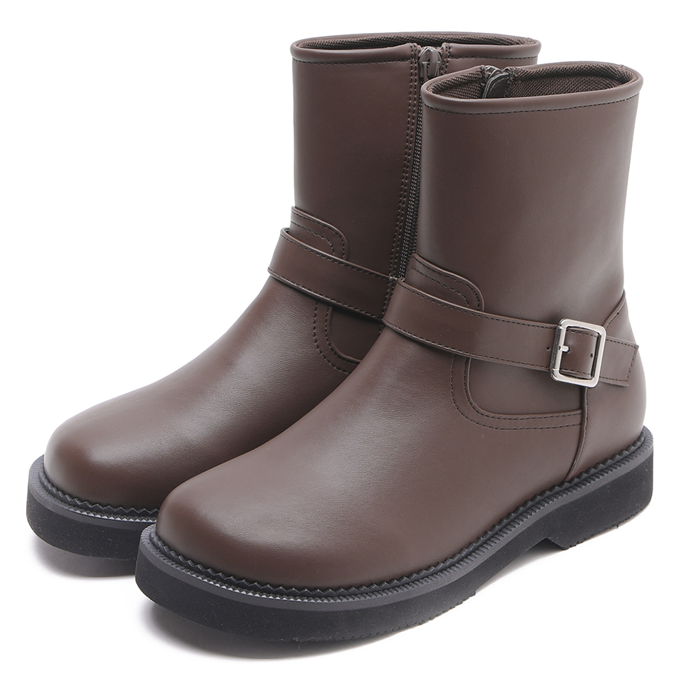 ショートブーツ レディース ぺたんこ ローヒール サイドジップ