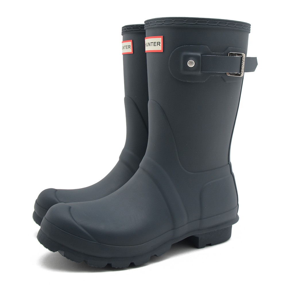 women's short matte black hunter boots