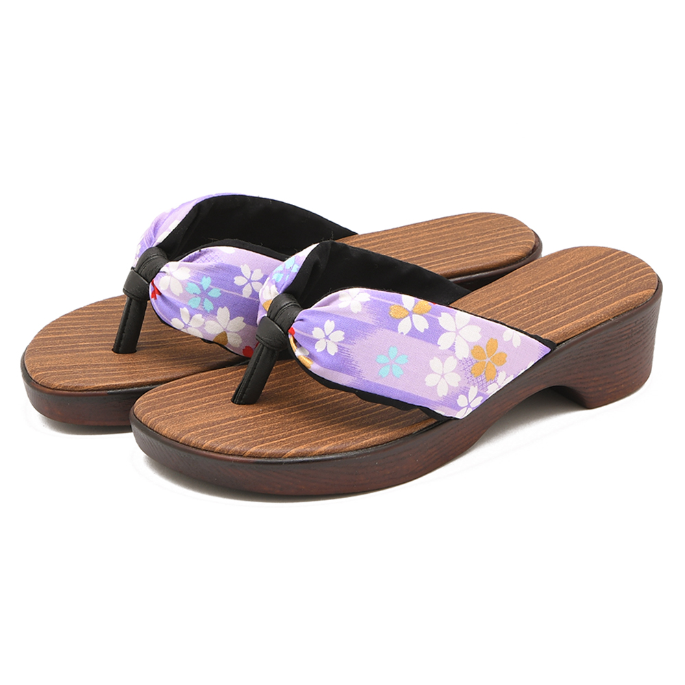 充実の品 下駄 サンダル レディース つっかけ 和装小物 和柄 桜 浴衣 日本製 国産 痛くない 軽い 軽量 歩きやすい 赤 レッド 紫 パープル  レディース靴 夏 お祭り