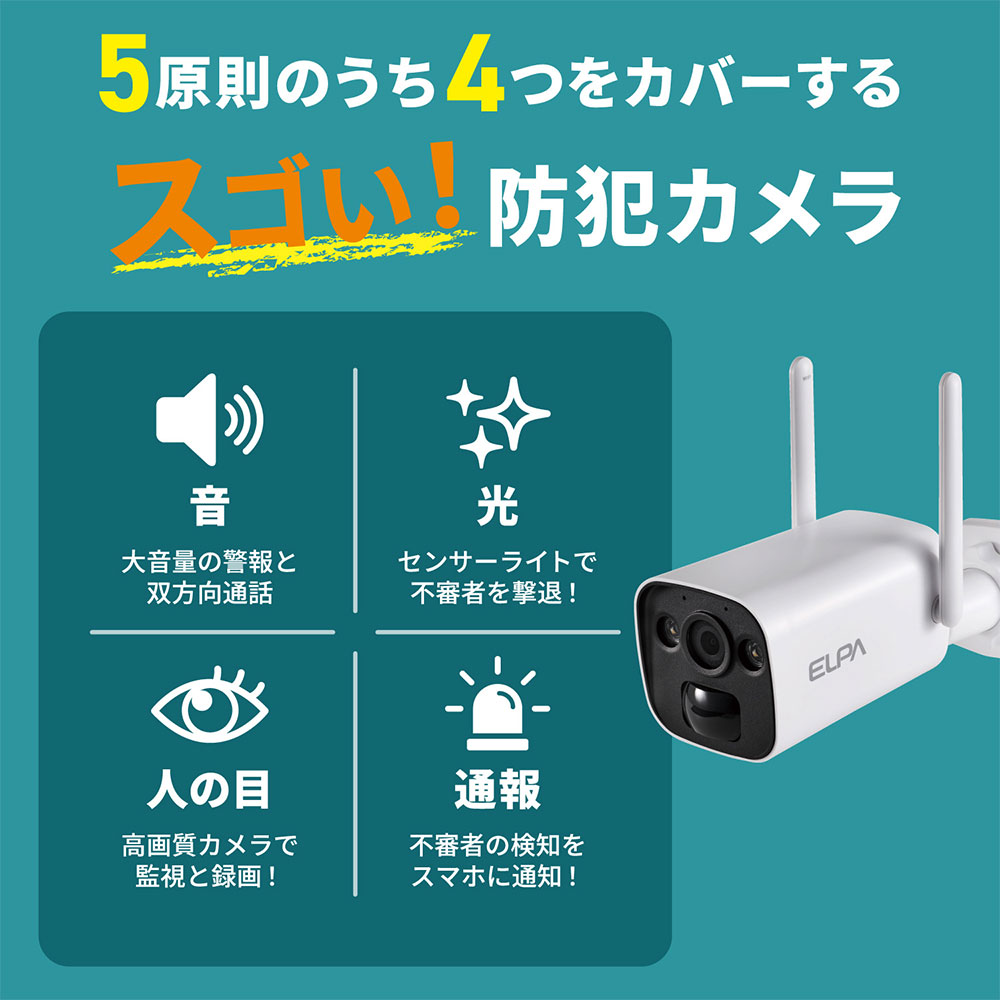 ELPA 防犯カメラ エルパ(ELPA) 防犯士が作ったスゴイ防犯カメラ 屋内用 ドーム形カメラ