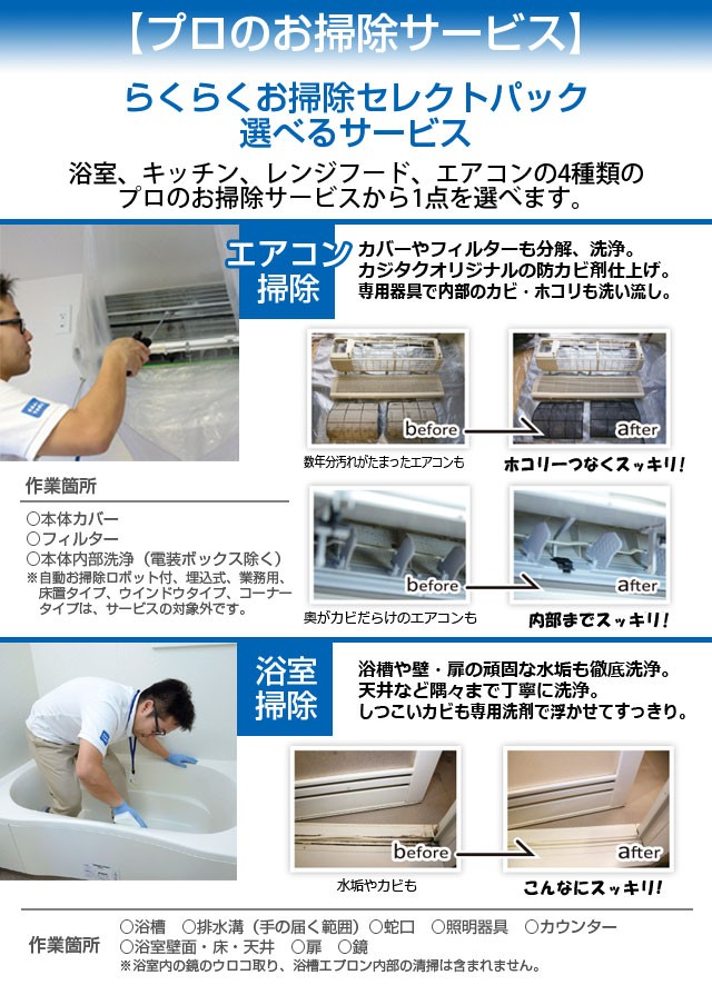100%新品安い 『プロのお掃除サービス』 PayPayモール店 - 通販 - PayPayモール らくらくお掃除セレクトパック 2箇所セット『送料無料(一部地域除く)』 よろずやマルシェ 在庫爆買い