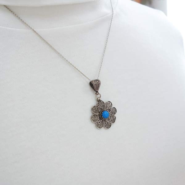 ターコイズ ペンダントトップ トルコ石 シルバー925 テルカーリ トルコ