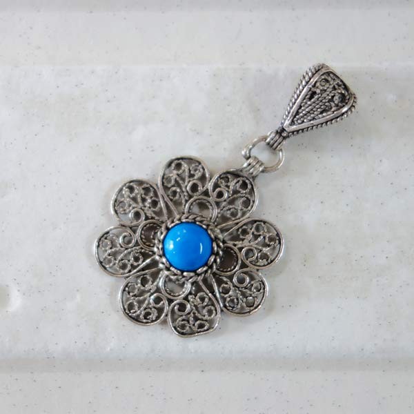ターコイズ ペンダントトップ トルコ石 シルバー925 テルカーリ トルコ