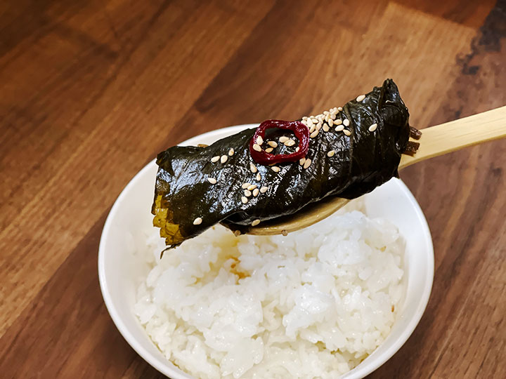 醤油漬けえごま葉キムチごはんのお供